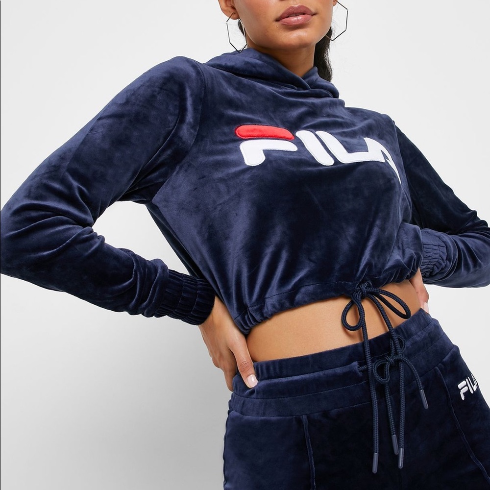 Velvet Blue Fila Crop